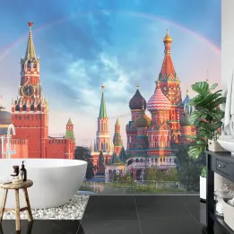 Fototapeta Tęcza Nad Kremlem – Architektura Moskwy i Plac Czerwony