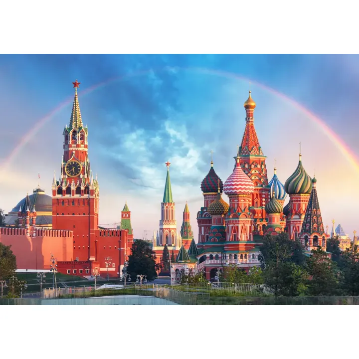 Fototapeta Tęcza Nad Kremlem – Architektura Moskwy i Plac Czerwony – produkt