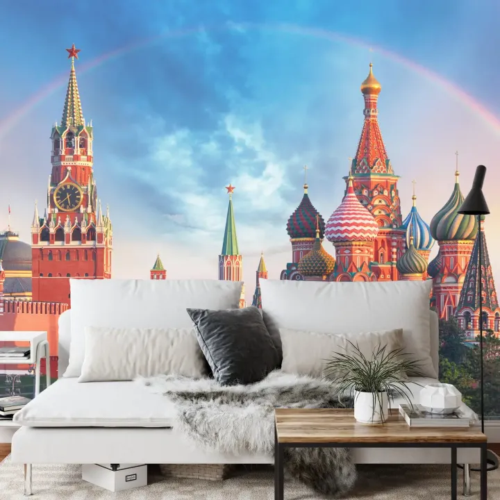 Fototapeta Tęcza Nad Kremlem – Architektura Moskwy i Plac Czerwony