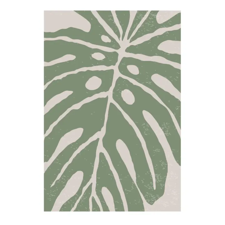 Plakat Zielony Liść Monstera – Tropikalna Abstrakcja Botaniczna
