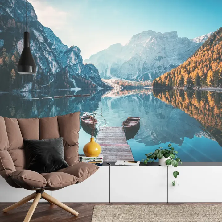 Fototapeta Jezioro Lago Di Braies – Krajobraz Dolomitów i Alp