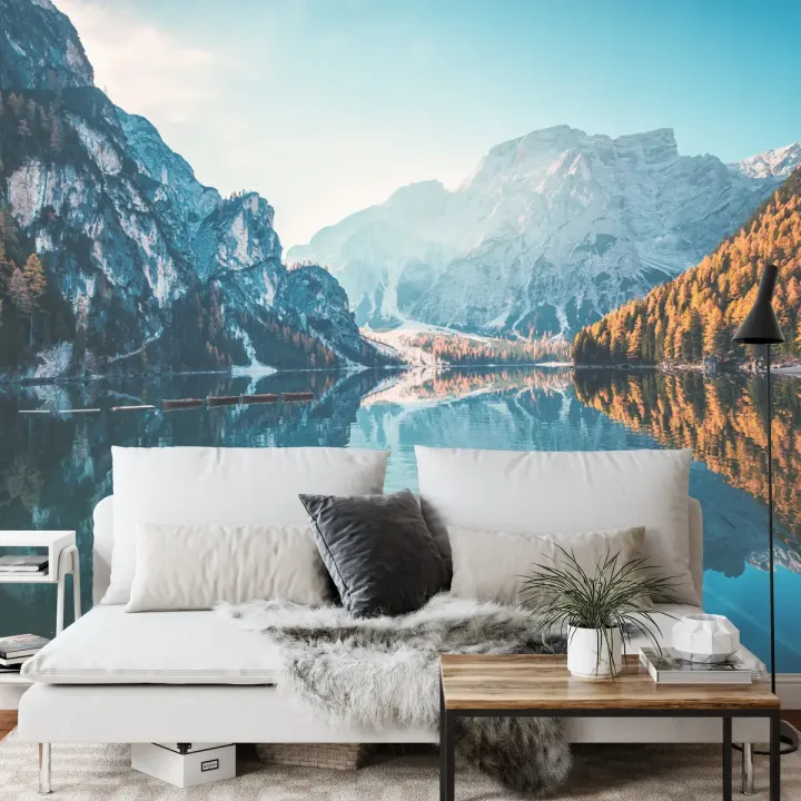Fototapeta Jezioro Lago Di Braies – Krajobraz Dolomitów i Alp