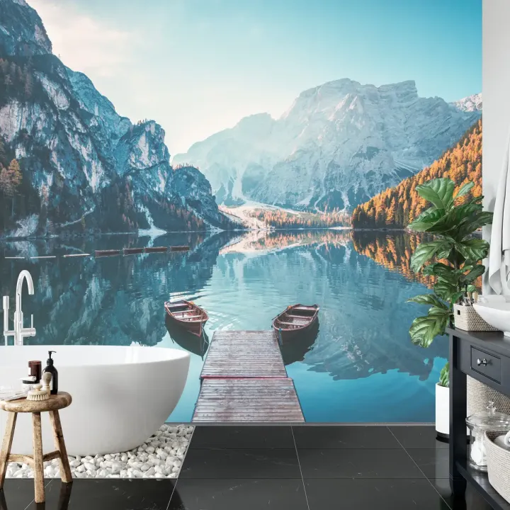 Fototapeta Jezioro Lago Di Braies – Krajobraz Dolomitów i Alp