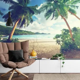 Fototapeta Palmy Na Seszelach – Rajska Plaża i Tropikalne Wakacje