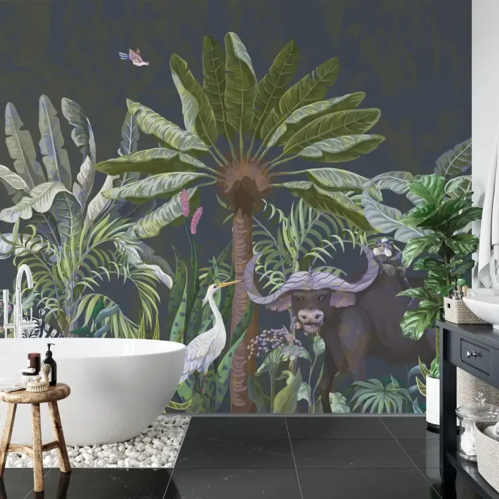 Fototapeta Zwierzęta wśród Palm – Egzotyczna Sawanna Afrykańska