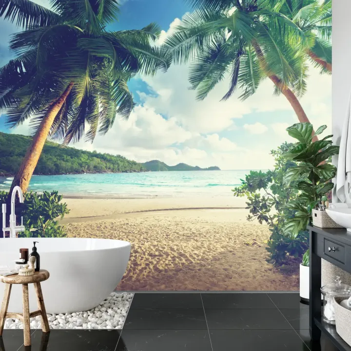 Fototapeta Palmy Na Seszelach – Rajska Plaża i Tropikalne Wakacje