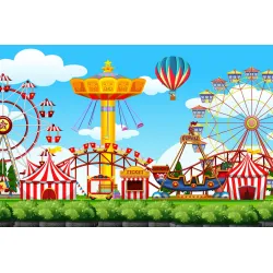 Fototapeta Wesołe Miasteczko – Karuzela i Balony dla Dzieci