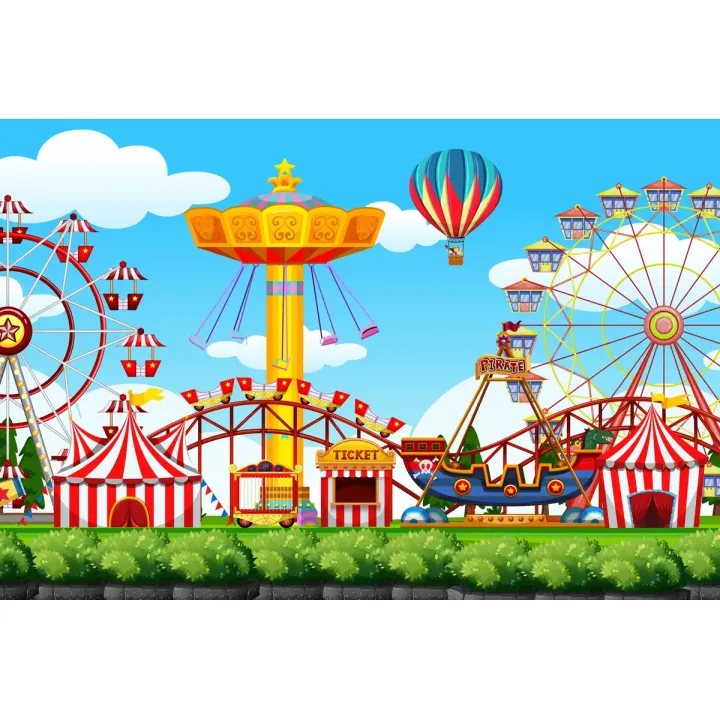 Fototapeta Wesołe Miasteczko – Karuzela i Balony dla Dzieci – produkt