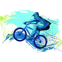 Fototapeta Rowerzysta Graffiti – Sztuka Uliczna i Dynamika Miejskiego Stylu Życia