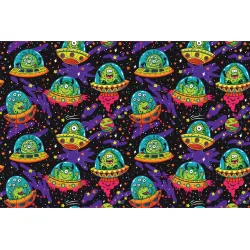 Fototapeta Kolorowe Zwariowane Ufo – Kosmiczna Przygoda z Obcymi