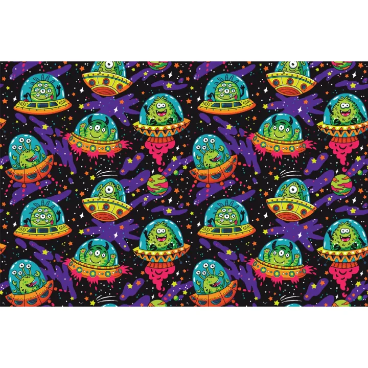 Fototapeta Kolorowe Zwariowane Ufo – Kosmiczna Przygoda z Obcymi – produkt