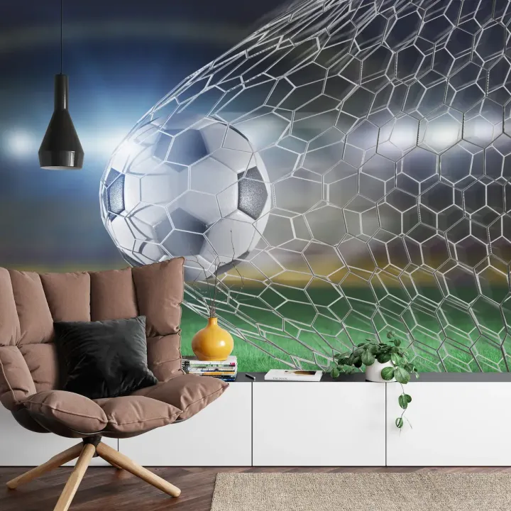 Fototapeta Piłka Nożna Gol 3D – Dynamika Gry na Stadionie