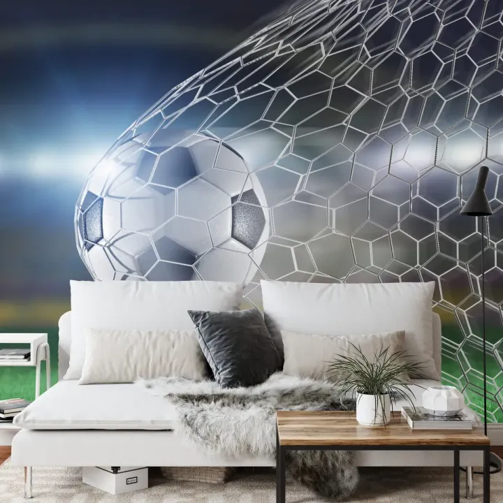 Fototapeta Piłka Nożna Gol 3D – Dynamika Gry na Stadionie