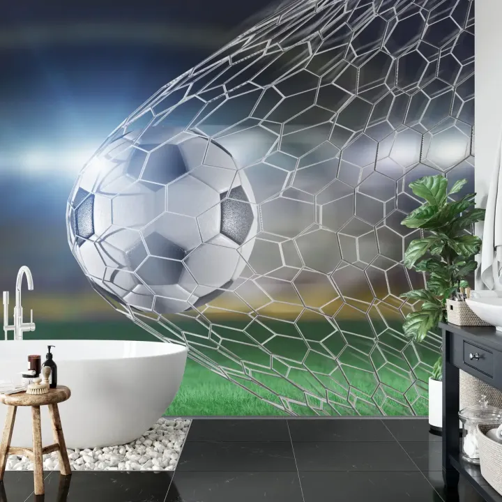 Fototapeta Piłka Nożna Gol 3D – Dynamika Gry na Stadionie