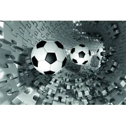 Fototapeta Piłka Nożna Puzzle 3D – Sportowa Abstrakcja dla Kibiców