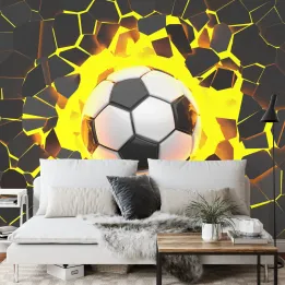 Fototapeta Piłka Nożna 3D – Dynamizm Sportowy i Abstrakcja Geometryczna