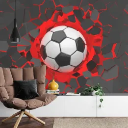 Fototapeta Piłkarska 3D – Dynamizm i Energia Sportu