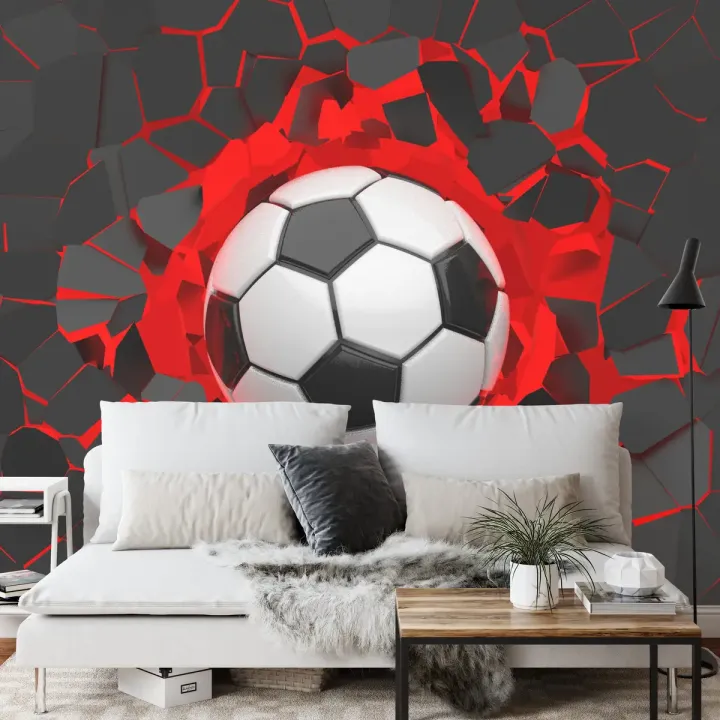 Fototapeta Piłkarska 3D – Dynamizm i Energia Sportu