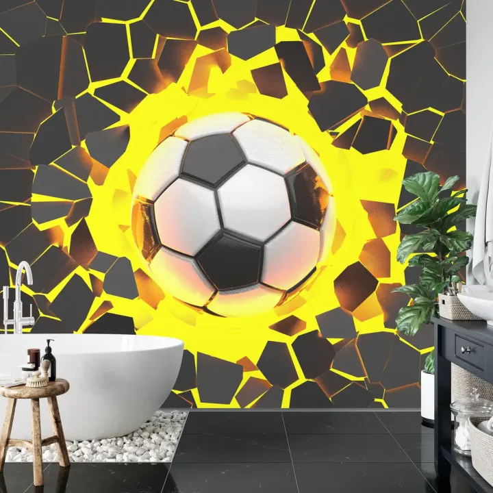 Fototapeta Piłka Nożna 3D – Dynamizm Sportowy i Abstrakcja Geometryczna