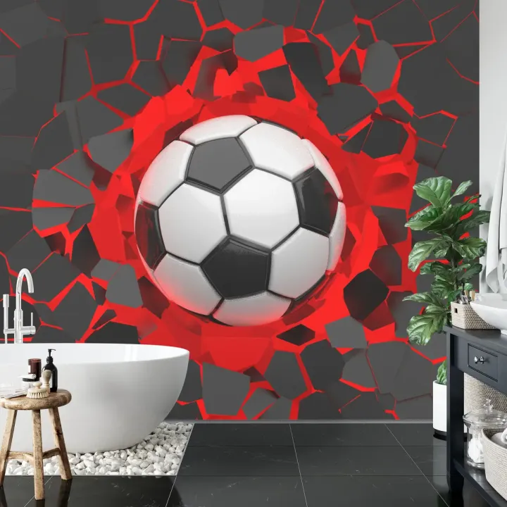 Fototapeta Piłkarska 3D – Dynamizm i Energia Sportu