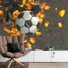 Fototapeta Piłkarska 3D – Dynamika i Energia Futbolu