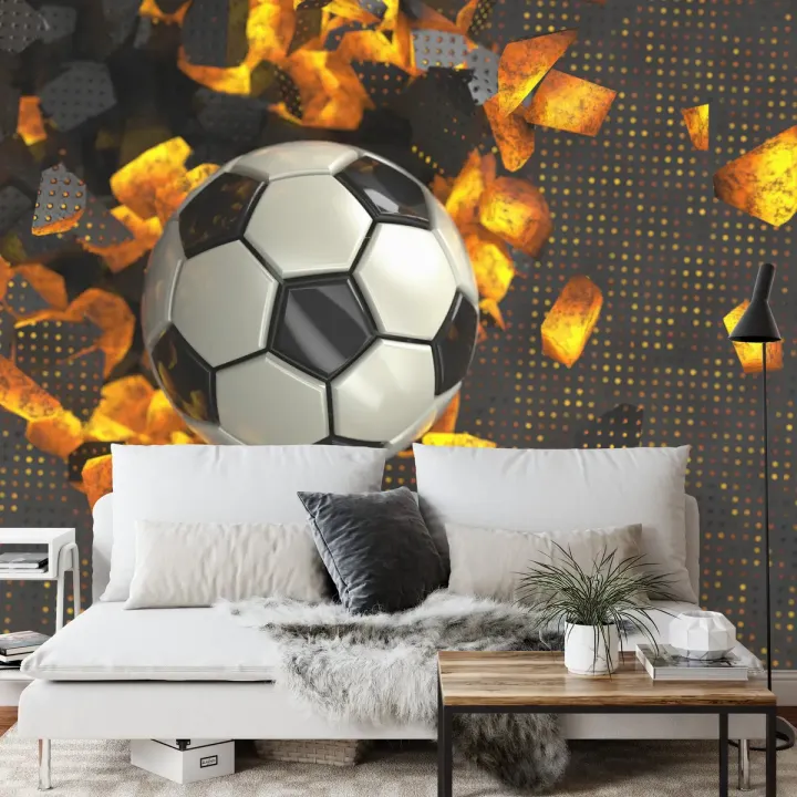 Fototapeta Piłkarska 3D – Dynamika i Energia Futbolu