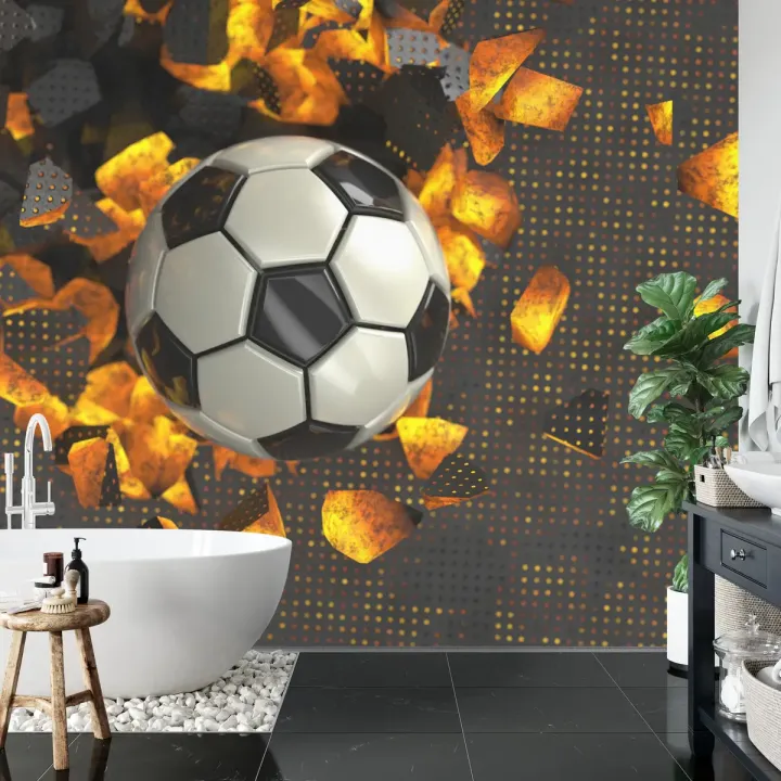 Fototapeta Piłkarska 3D – Dynamika i Energia Futbolu