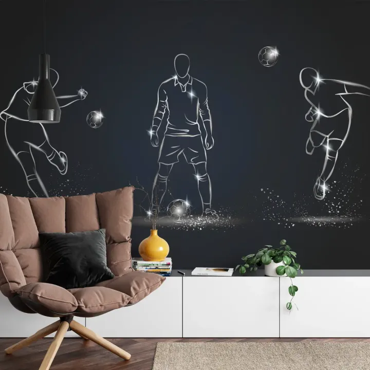 Fototapeta Piłkarz – Dynamika i Sylwetka na Stadionie
