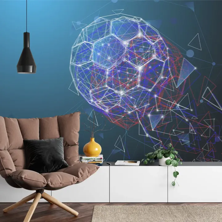 Fototapeta Abstrakcyjna Piłka – Kosmiczna Sfera i Sieć Linii