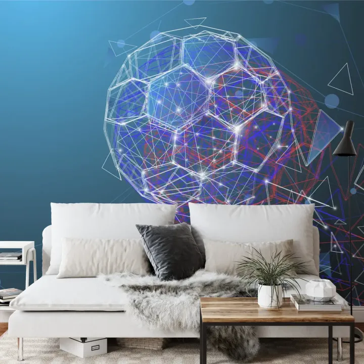 Fototapeta Abstrakcyjna Piłka – Kosmiczna Sfera i Sieć Linii