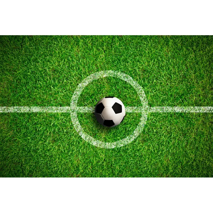 Fototapeta Piłka Na Środku Boiska – Sportowy Akcent na Stadionie – produkt