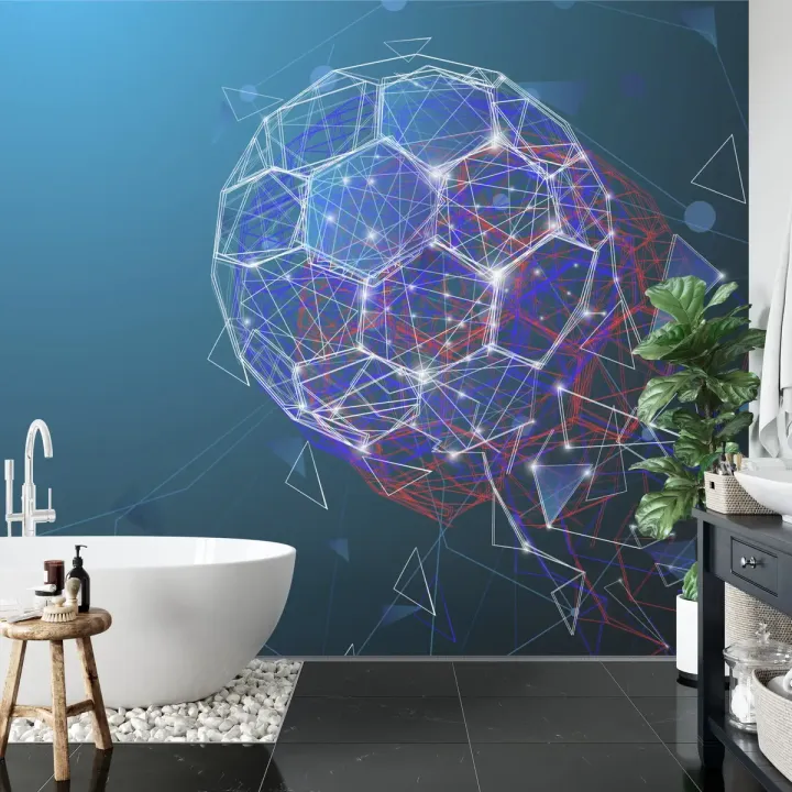 Fototapeta Abstrakcyjna Piłka – Kosmiczna Sfera i Sieć Linii