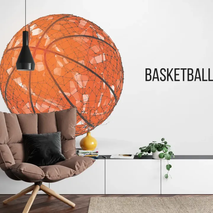 Fototapeta Geometryczna Piłka Koszykowa – Dynamika Sportu i Abstrakcja