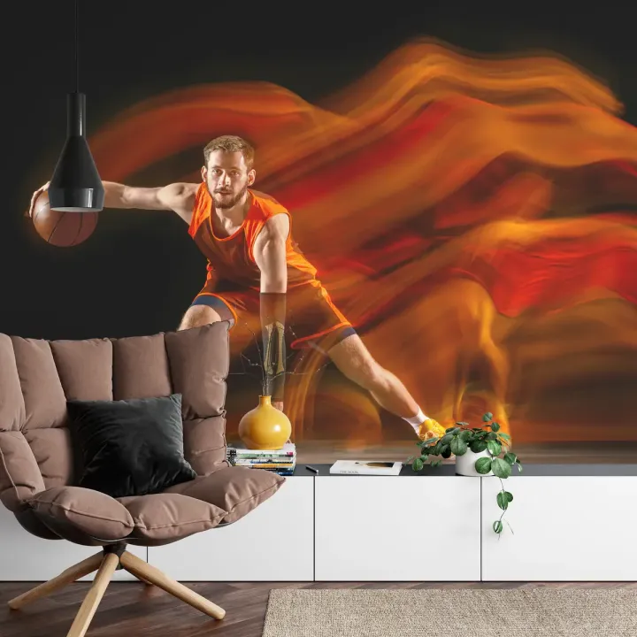 Fototapeta Koszykarz W Ruchu – Dynamika Sportowej Akcji
