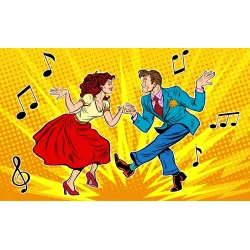 Fototapeta Taneczna Para – Pop-Art i Muzyka Jazzu