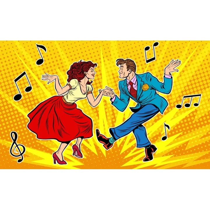 Fototapeta Taneczna Para – Pop-Art i Muzyka Jazzu – produkt