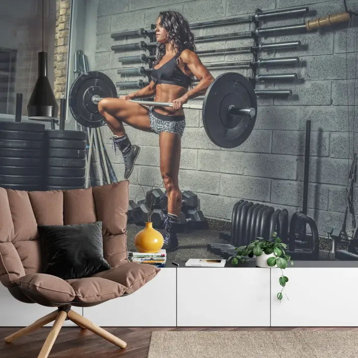 Fototapeta Wysportowana Kobieta – Motywacja Fitness na Siłownię