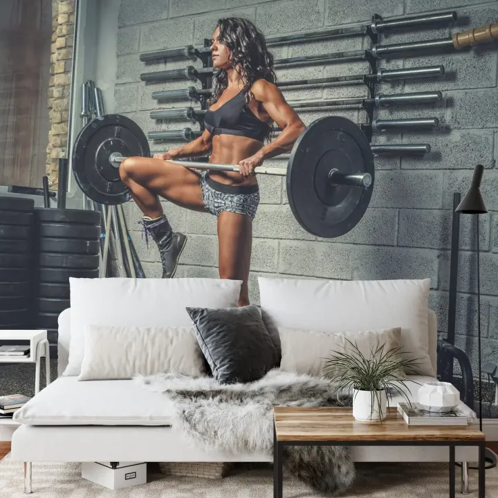Fototapeta Wysportowana Kobieta – Motywacja Fitness na Siłownię