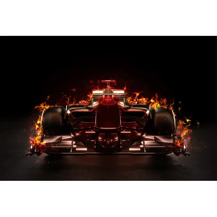 Fototapeta Płonący Bolid F1 – Adrenalina Wyścigów Formuły 1 – produkt