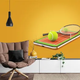 Fototapeta Tenis Na Smartfonie – Sport i Nowoczesna Technologia