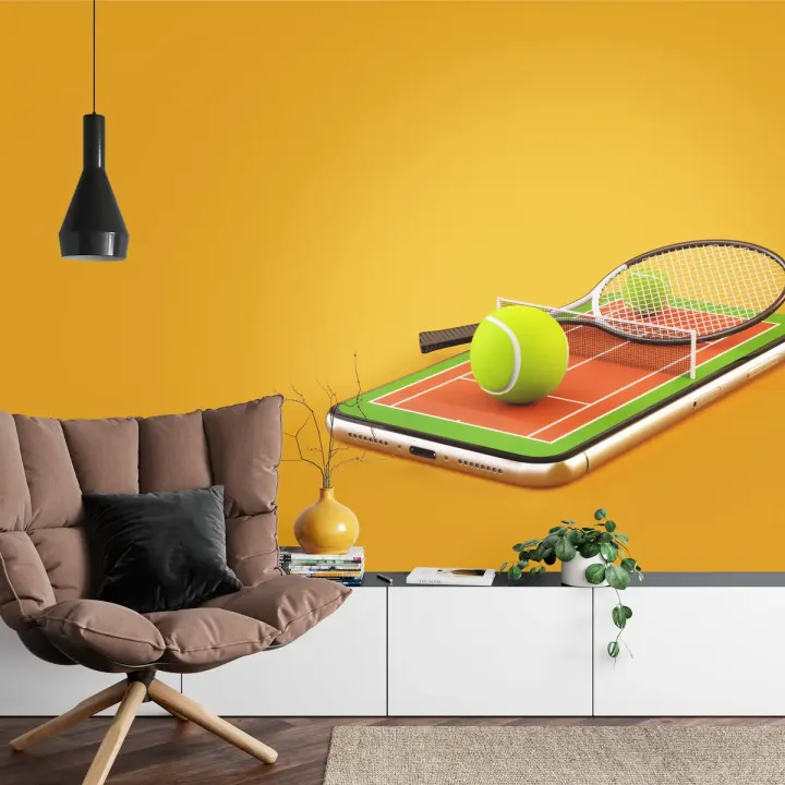 Fototapeta Tenis Na Smartfonie – Sport i Nowoczesna Technologia