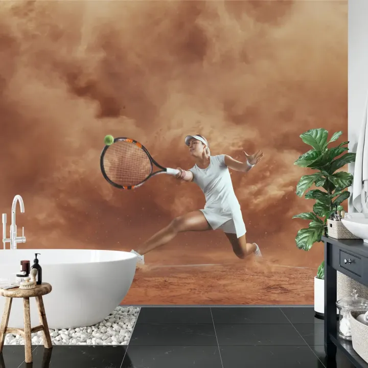 Fototapeta Tenisistka W Grze – Dynamika Sportu na Kort Tenisowy