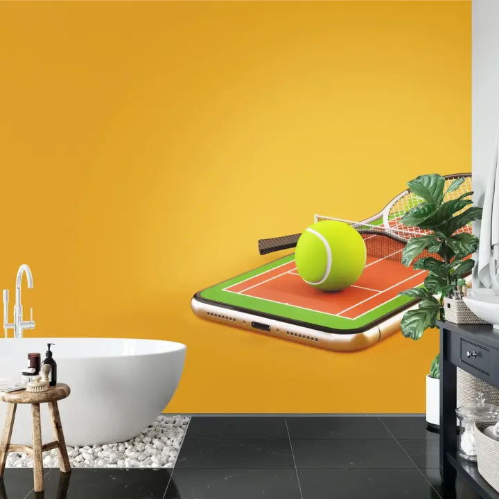 Fototapeta Tenis Na Smartfonie – Sport i Nowoczesna Technologia