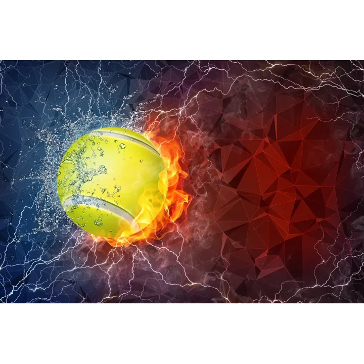 Fototapeta Tenisowa Piłka – Energia Sportu i Żywiołów – produkt