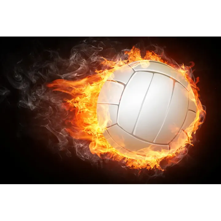 Fototapeta Piłka Siatkowa w Płomieniach – Sportowa Energia i Pasja – produkt