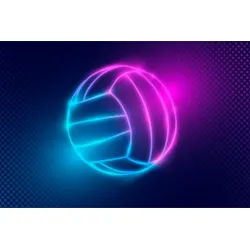 Fototapeta Neonowa Piłka Siatkowa – Abstrakcja w Stylu Sportowego Neonu
