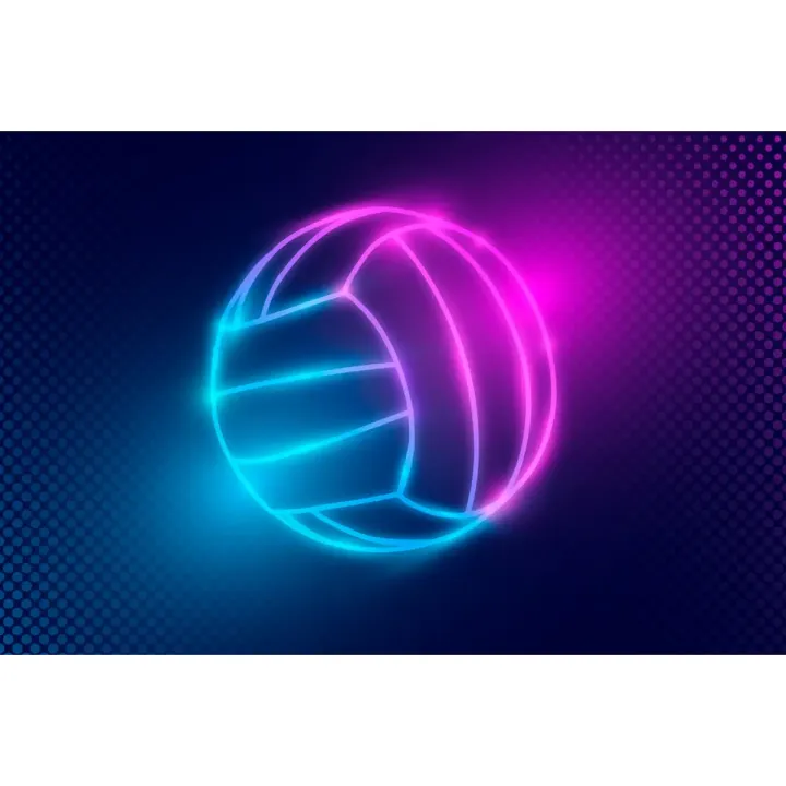 Fototapeta Neonowa Piłka Siatkowa – Abstrakcja w Stylu Sportowego Neonu – produkt
