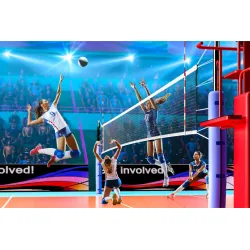 Fototapeta Siatkarki Podczas Meczu – Rywalizacja Sportowa w Hali