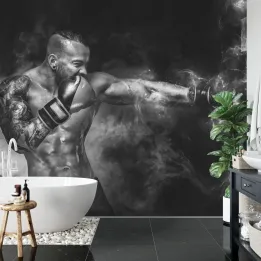 Fototapeta Trenujący Pięściarz – Sportowa Sylwetka w Akcji