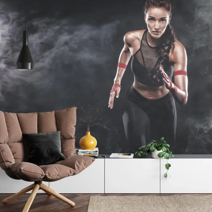 Fototapeta Wysportowana Biegaczka – Motywacja Sportowa i Zdrowy Tryb Życia